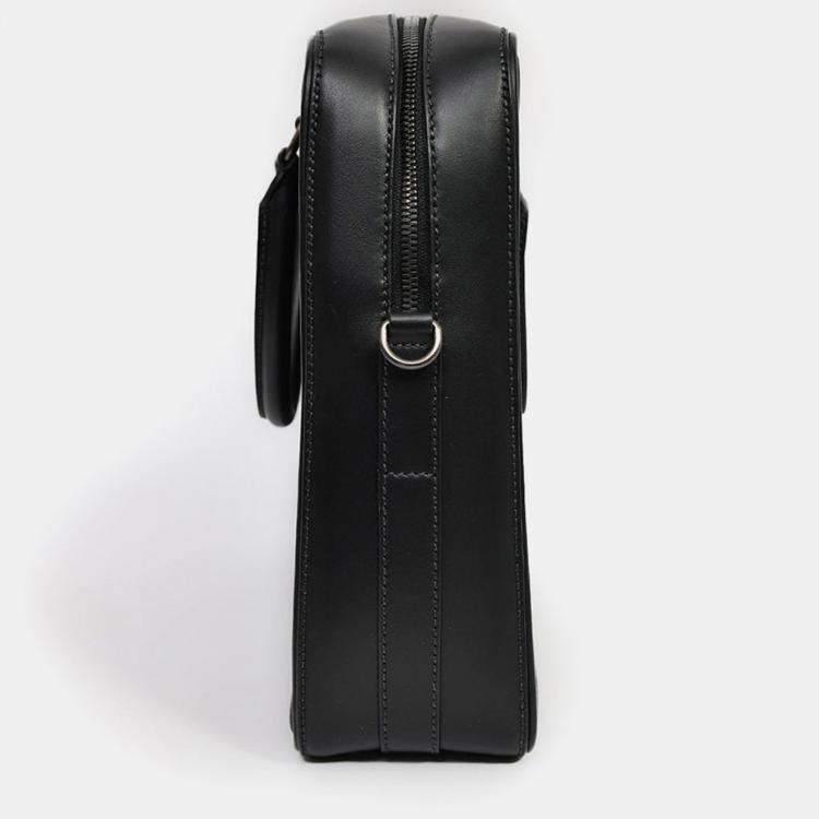 Pre Owned Burberry Black Leather Ainsworth Briefcase with Strap