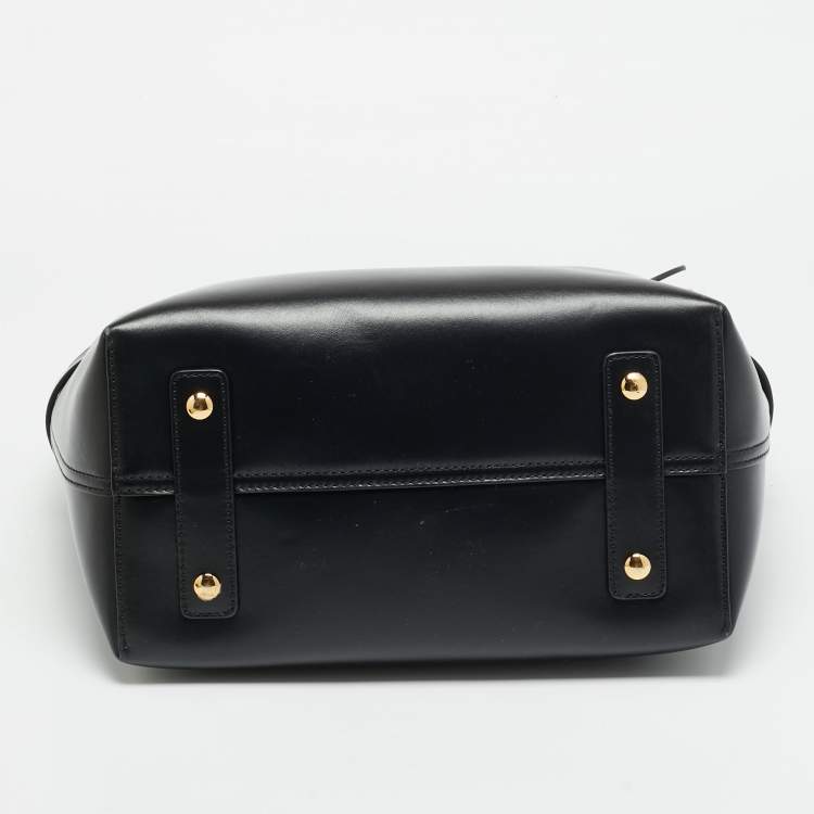 Pre Owned Burberry Marais Belt Small Black/Brown Leather Tote