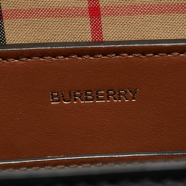 Pre Owned Burberry Marais Belt Small Black/Brown Leather Tote