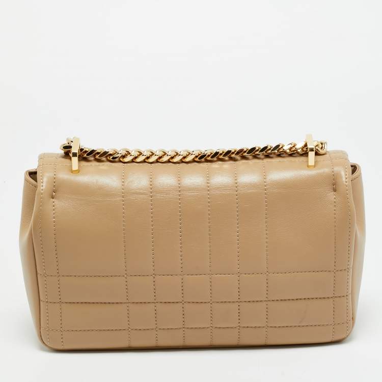 Pre Owned Burberry Lola Small Beige Quilted Leather Shoulder Bag