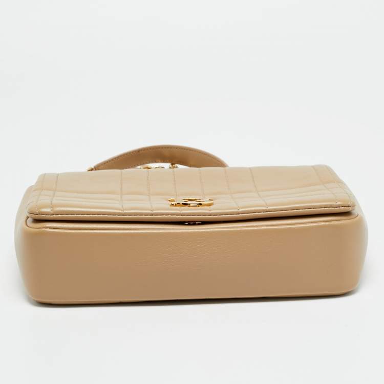 Pre Owned Burberry Lola Small Beige Quilted Leather Shoulder Bag