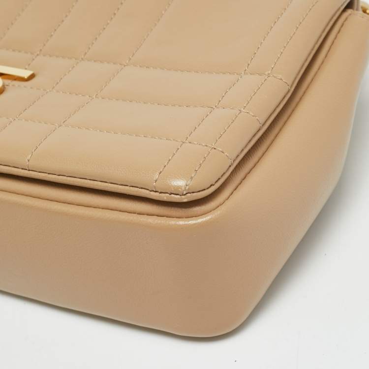 Pre Owned Burberry Lola Small Beige Quilted Leather Shoulder Bag