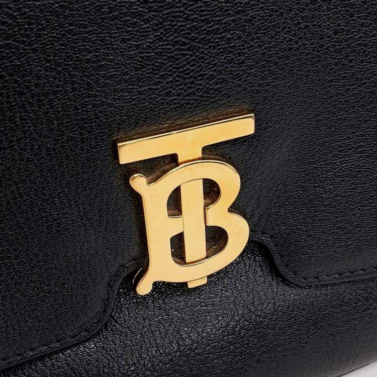 Pre Owned Burberry Black Leather TB Alice Shoulder Bag