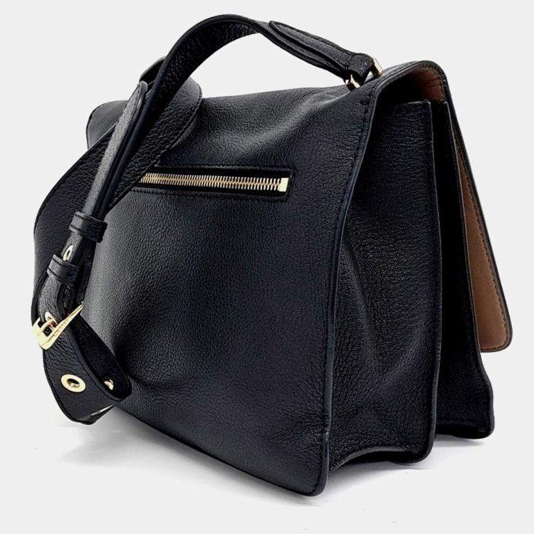 Pre Owned Burberry Black Leather TB Alice Shoulder Bag