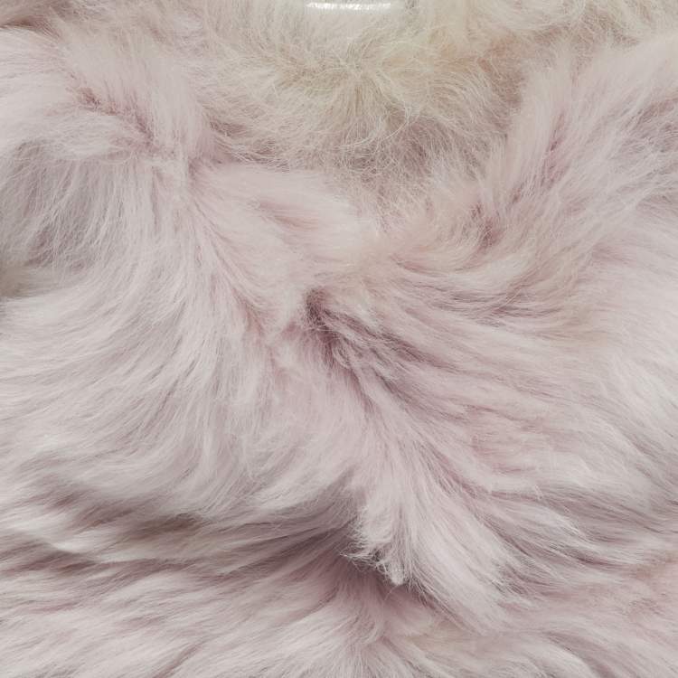 Pre Owned Burberry Lilac Faux Fur B Frame Clutch