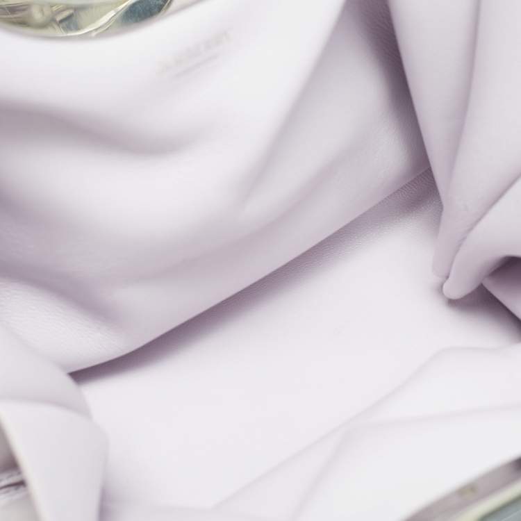 Pre Owned Burberry Lilac Faux Fur B Frame Clutch