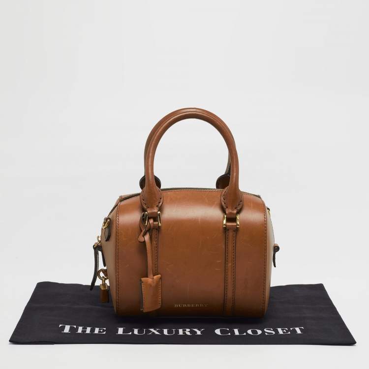 مملوكة مسبقًا Burberry Alchester Small Tan Leather Bowler Bag