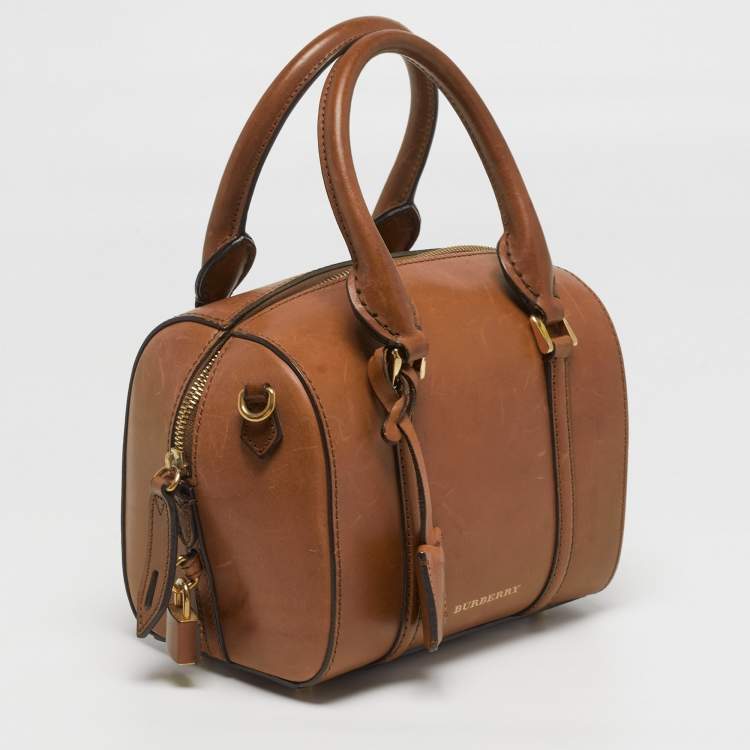 مملوكة مسبقًا Burberry Alchester Small Tan Leather Bowler Bag