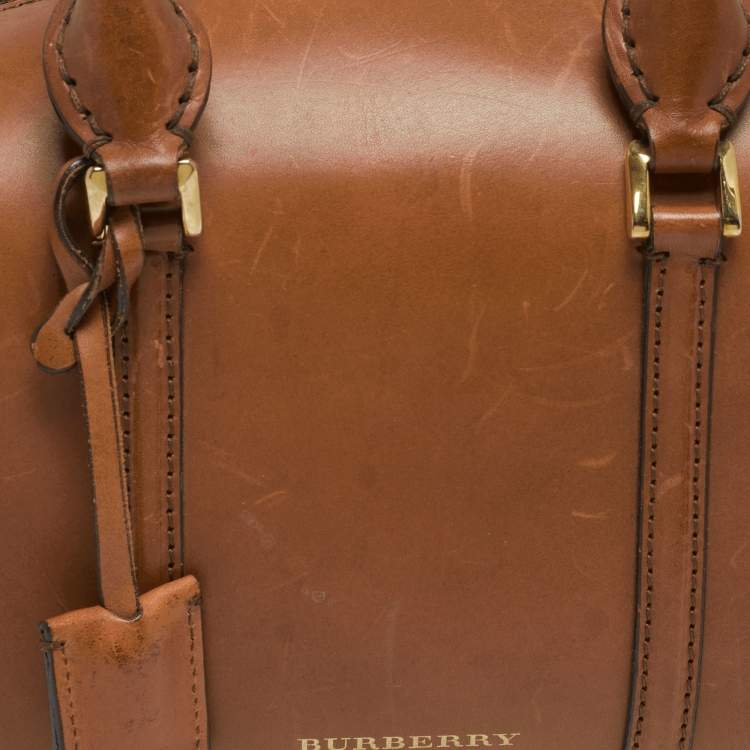 مملوكة مسبقًا Burberry Alchester Small Tan Leather Bowler Bag