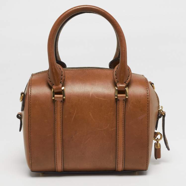 مملوكة مسبقًا Burberry Alchester Small Tan Leather Bowler Bag