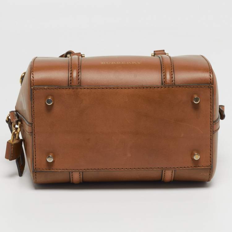 مملوكة مسبقًا Burberry Alchester Small Tan Leather Bowler Bag