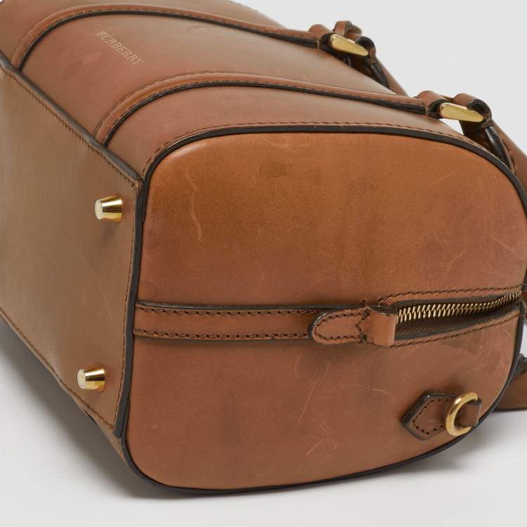 مملوكة مسبقًا Burberry Alchester Small Tan Leather Bowler Bag
