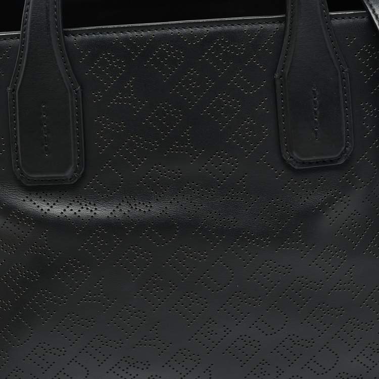 مملوكة مسبقًا Burberry Banner Medium Black Perforated Leather Tote