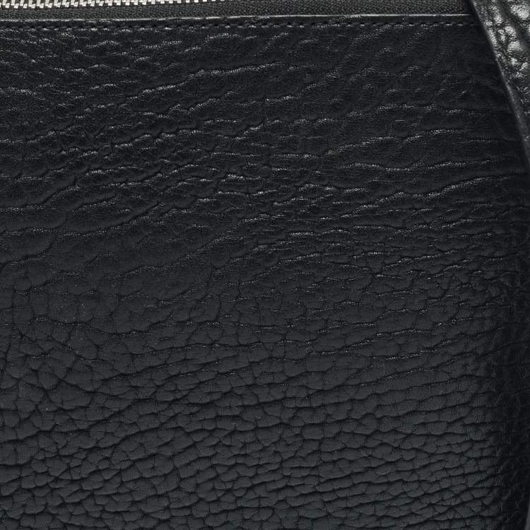 Pre Owned Burberry Chess Mini Black Leather Crossbody Bag