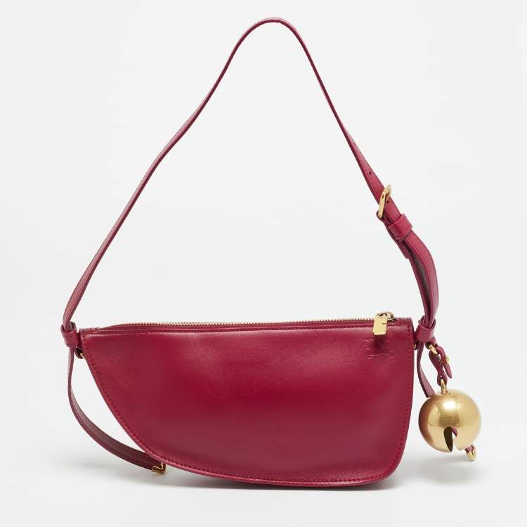 Pre Owned Burberry Shield Mini Pink Leather Shoulder Bag