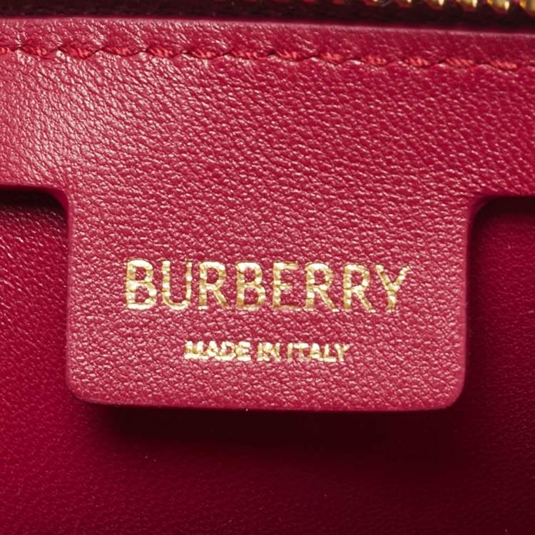 Pre Owned Burberry Shield Mini Pink Leather Shoulder Bag