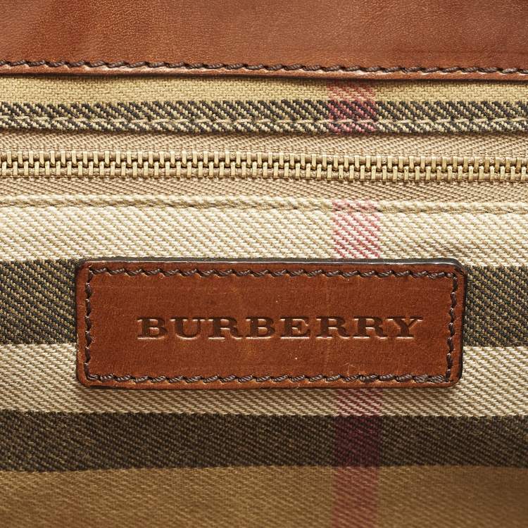 Pre Owned Burberry Abbott Ombre Brown Leather Shoulder Bag