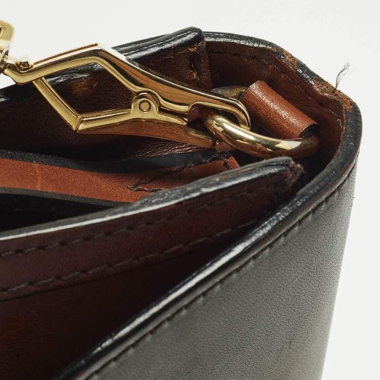 Pre Owned Burberry Abbott Ombre Brown Leather Shoulder Bag