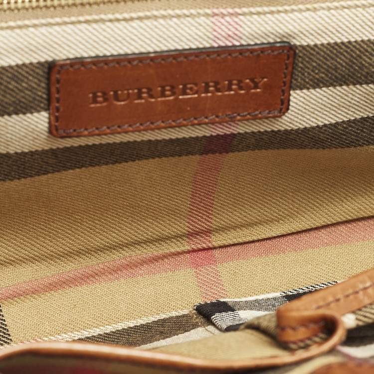 Pre Owned Burberry Abbott Ombre Brown Leather Shoulder Bag