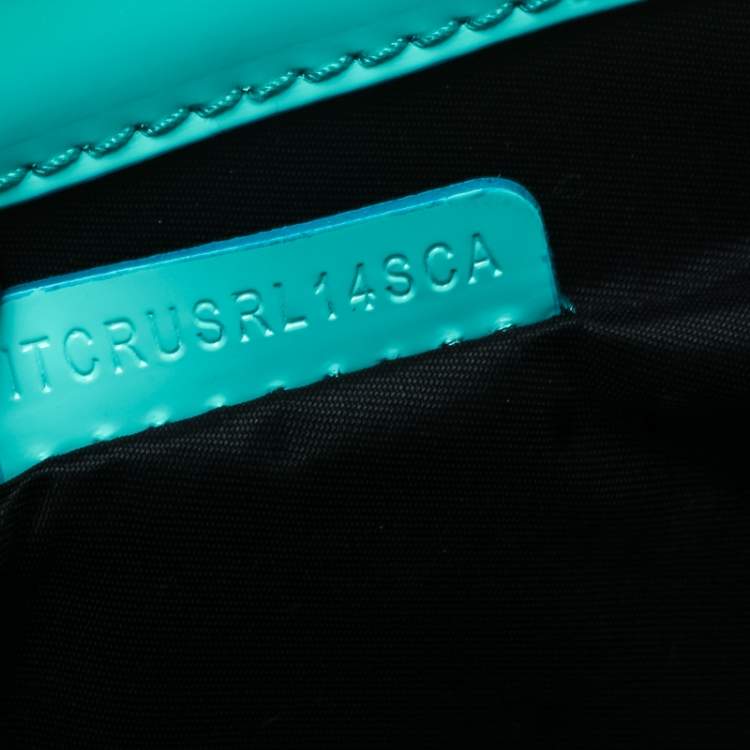 Pre Owned Burberry Mint Green Patent Leather Parmoor Clutch