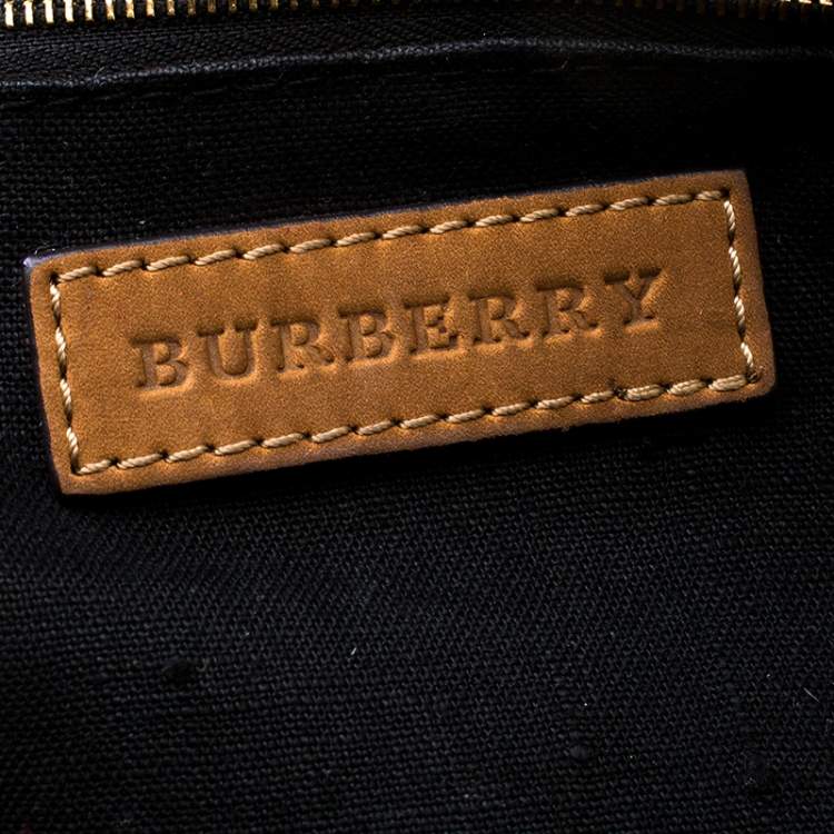 Pre Owned Burberry Brown Coated Canvas/Nubuck and Leather Satchel