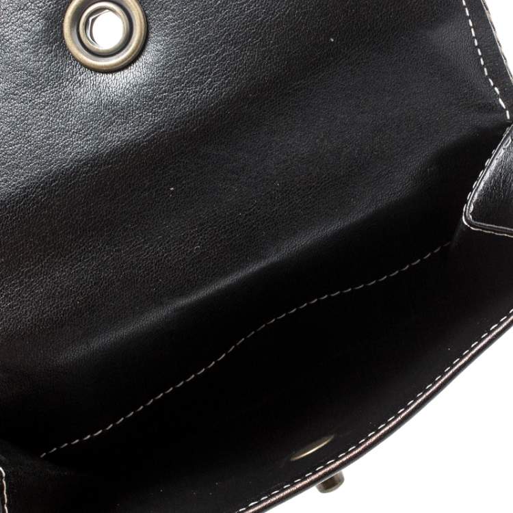 Pre Owned Burberry Metallic Black Leather Bifold Wallet