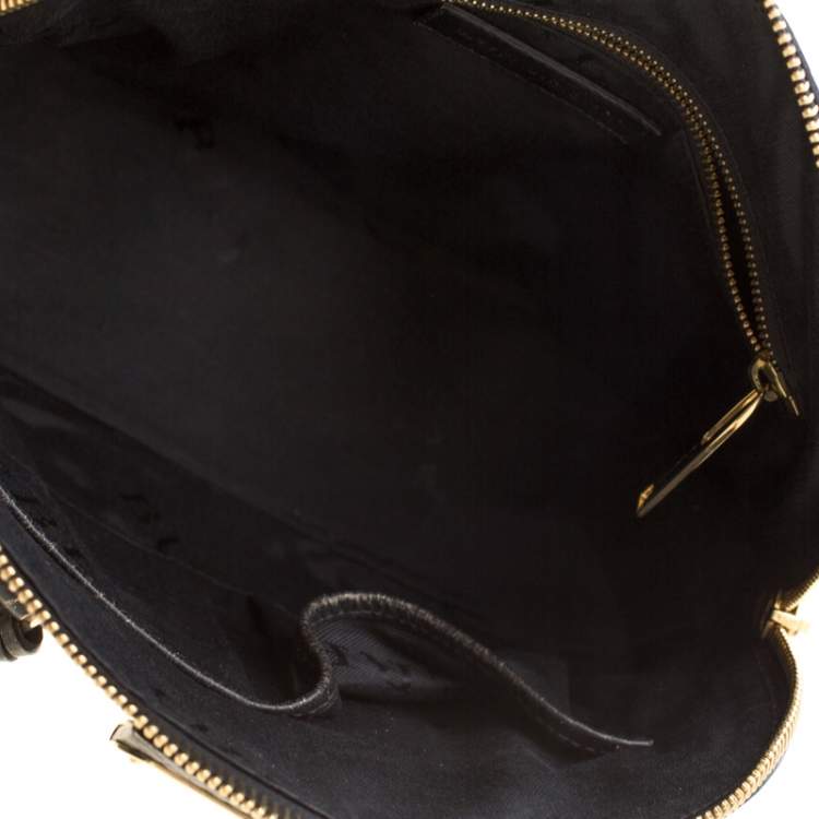 Pre Owned Burberry Gold/Black Ombre Leather Small Orchard Bowler Bag
