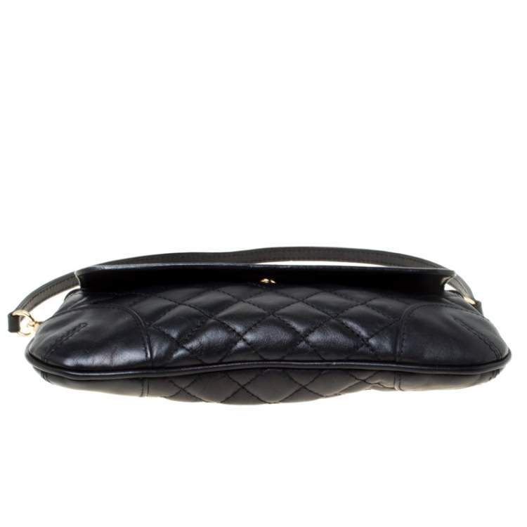 Pre Owned Burberry Black Quilted Leather Pochette
