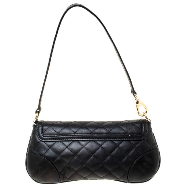 Pre Owned Burberry Black Quilted Leather Pochette