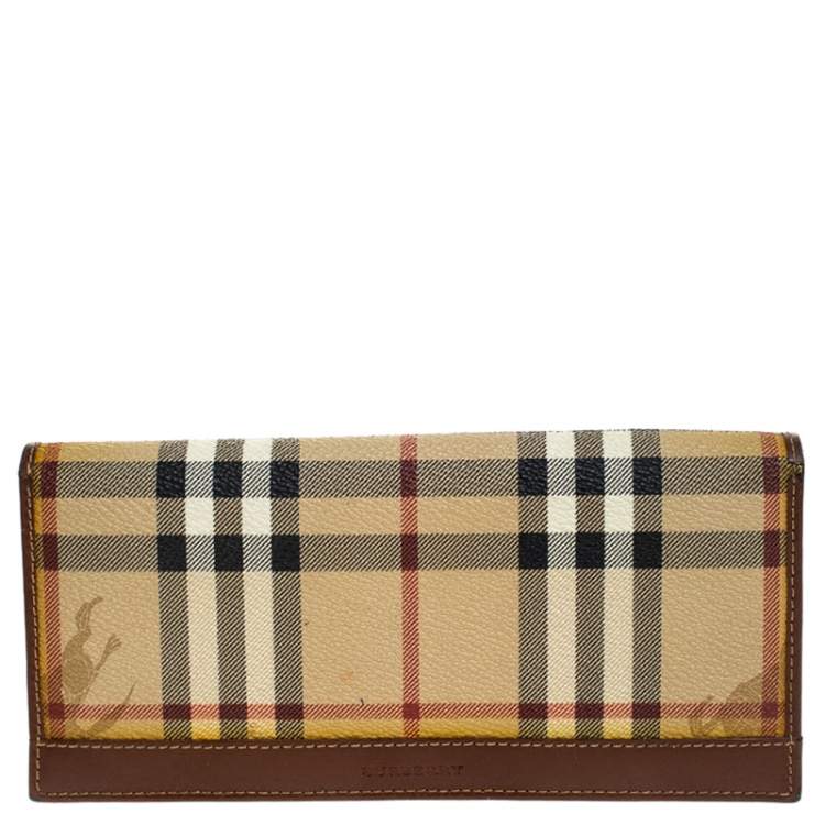 Burberry Beige Haymarket Check PVC and Leather Continental Wallet Burberry  | TLC