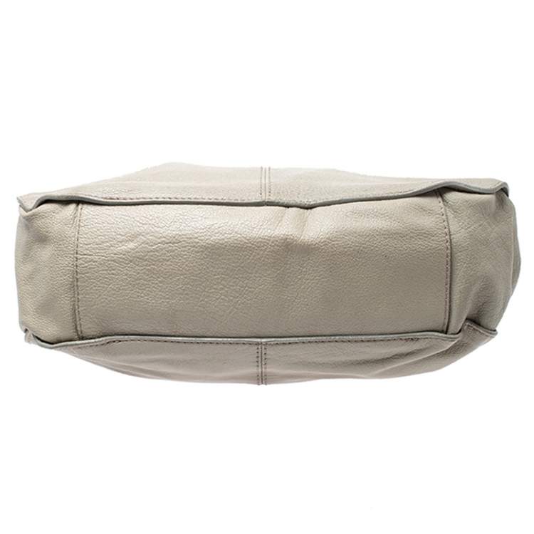 Pre Owned Burberry Grey Leather Lambeth Hobo