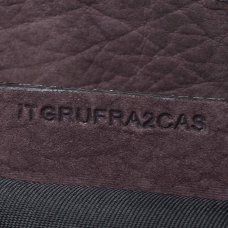 Pre Owned Burberry Dark Purple Nubuck Leather Margot Clutch