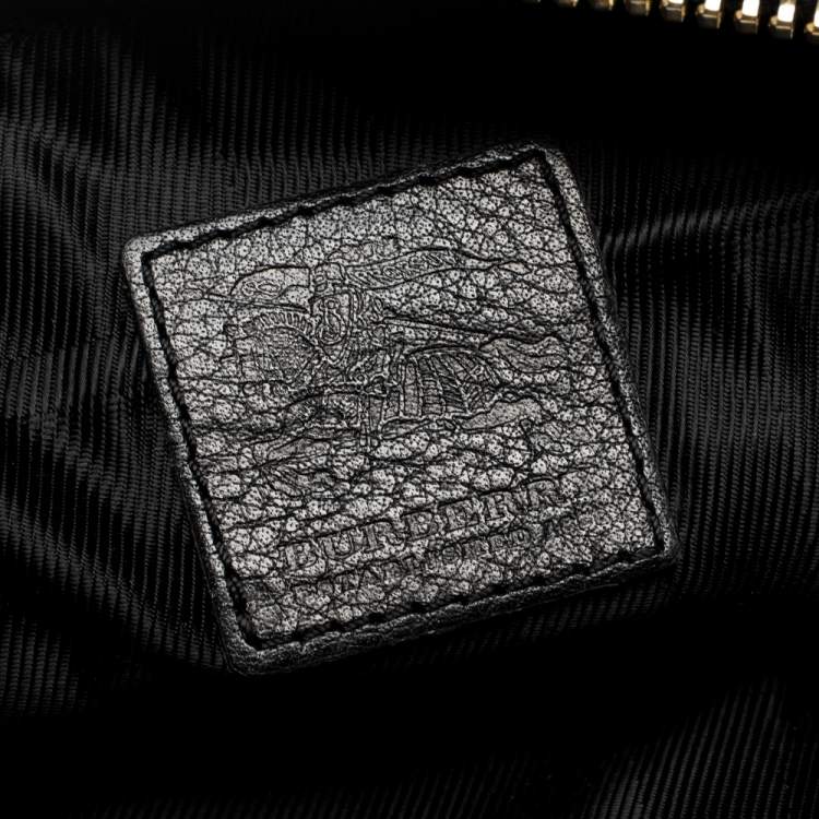 Pre Owned Burberry Black Leather Wristlet Clutch