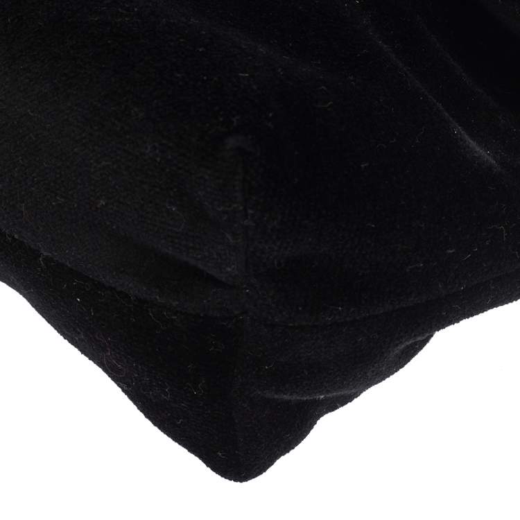 Pre Owned Burberry Black Velvet Crystal Embellished Pin Clutch