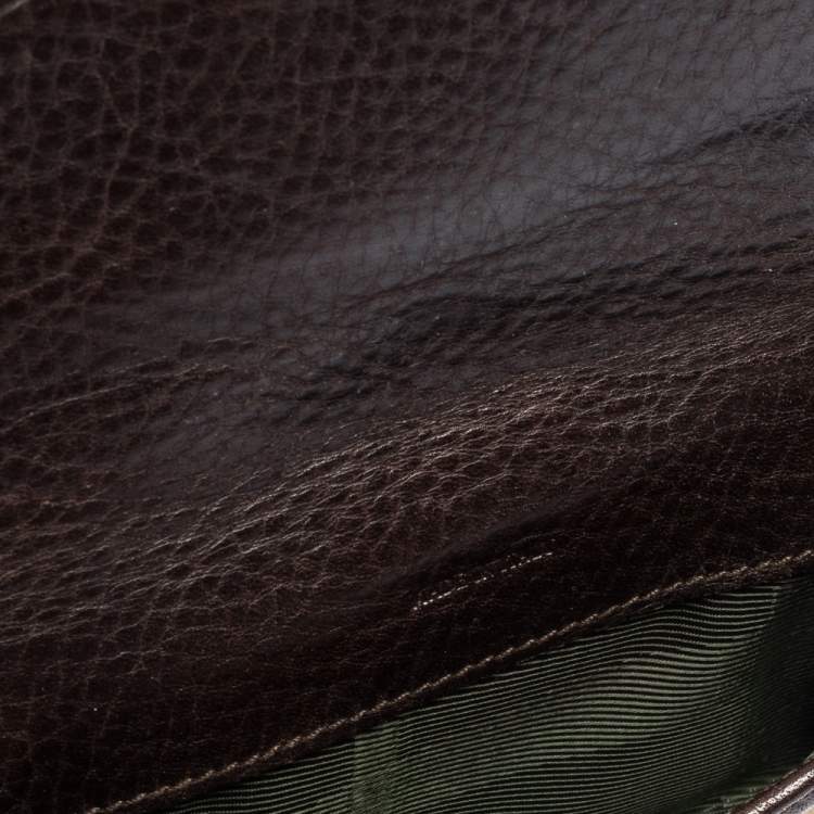 Pre Owned Burberry Brown/Beige Nova Check Canvas and Leather Buckle Compact Wallet