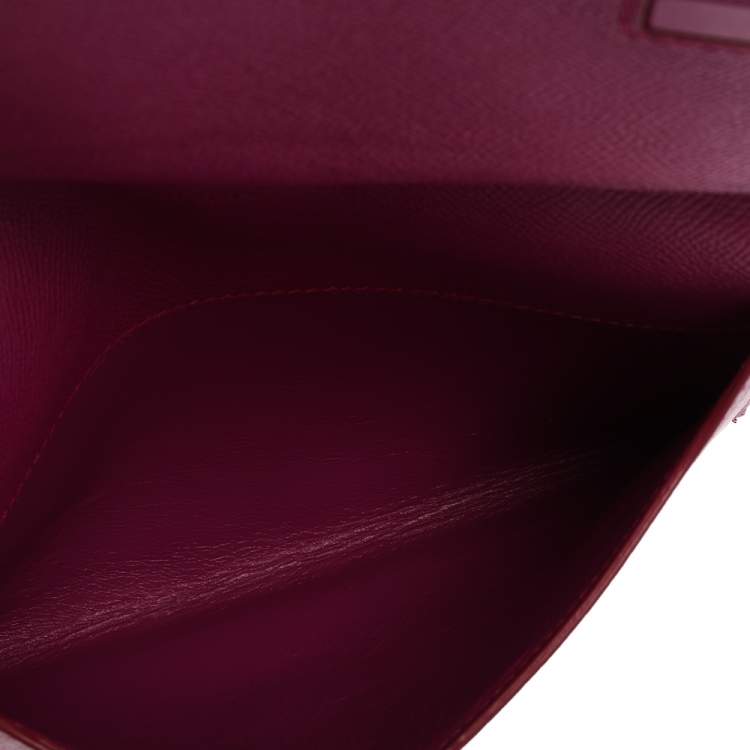 Pre Owned Burberry Fuchsia Leather Northchurch Clutch