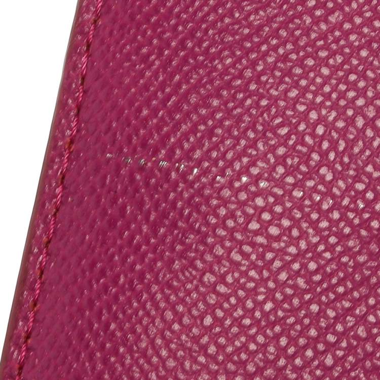 Pre Owned Burberry Fuchsia Leather Northchurch Clutch