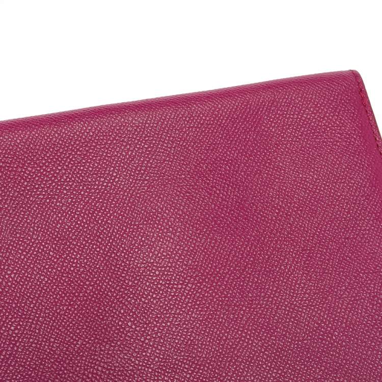 Pre Owned Burberry Fuchsia Leather Northchurch Clutch