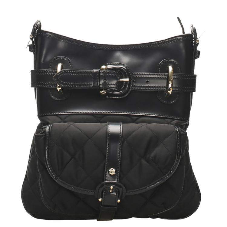Burberry Black Quilted Nylon/Leather Crossbody Bag Burberry | TLC