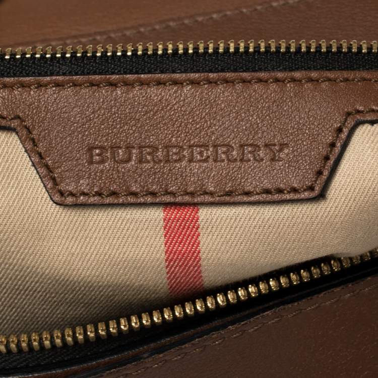 Pre Owned Burberry Tan Leather Medium Alchester Bowler Bag