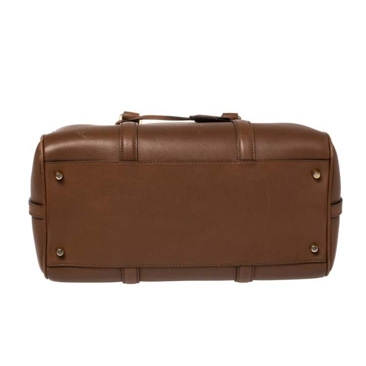 Pre Owned Burberry Tan Leather Medium Alchester Bowler Bag
