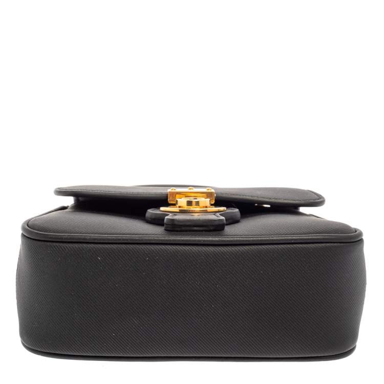 Pre Owned Burberry Black Leather Mini DK88 Top Handle Bag