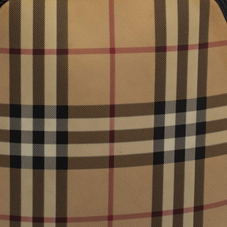 Pre Owned Burberry Beige Vintage Check Coated Canvas Backpack