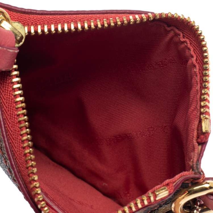 Burberry Burgundy Nova Check Heart Print PVC and Patent Leather Pochette  Bag Burberry