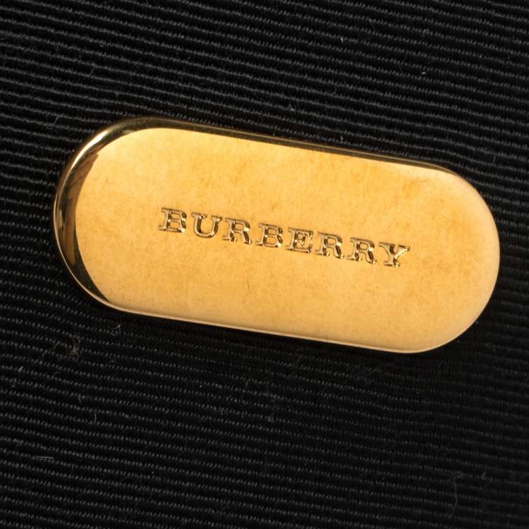 Pre Owned Burberry Grey Satin Crystal Embellished Pin Clutch