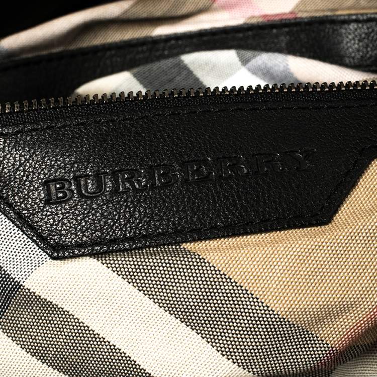 Pre Owned Burberry Black Soft Leather Knot Healy Satchel
