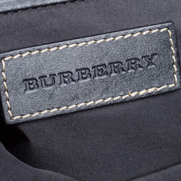 Pre Owned Burberry Beige/Black Vintage Check Canvas and Leather Rucksack Backpack