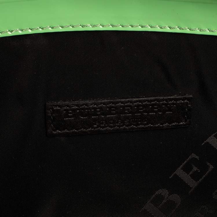 Pre Owned Burberry Green Patent Leather Bridle Parmoor Clutch Bag