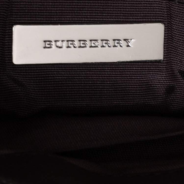 Pre Owned Burberry Brown/Beige House Check Fabric and Leather Messenger Bag