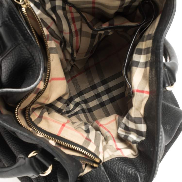Pre Owned Burberry Black Leather Medium Golderton Tote